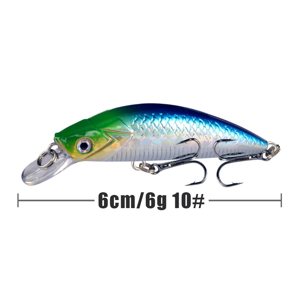 Umpan Pancing Minnow 6g 6cm - Lure Casting Tipe Sinking dengan Aksi Stabil MN309