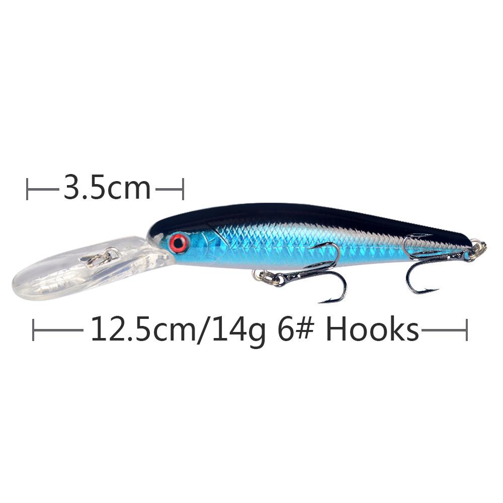 Umpan Pancing Minnow Lidah Panjang 14g 12.5cm - Lure Casting Aksi Stabil dengan Hook Super Strong MN308