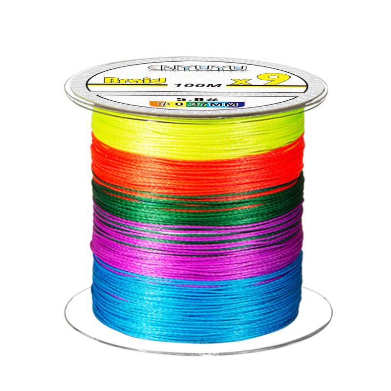 senar PE X9 NYUYU BRAID 100M & 300M MUTLICOLOR fishing line super smooth super strong SP027