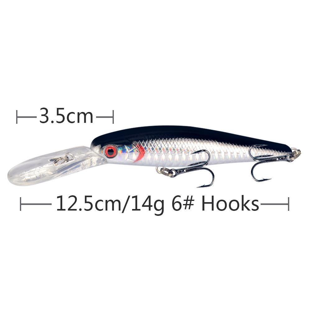 Umpan Pancing Minnow Lidah Panjang 14g 12.5cm - Lure Casting Aksi Stabil dengan Hook Super Strong MN308