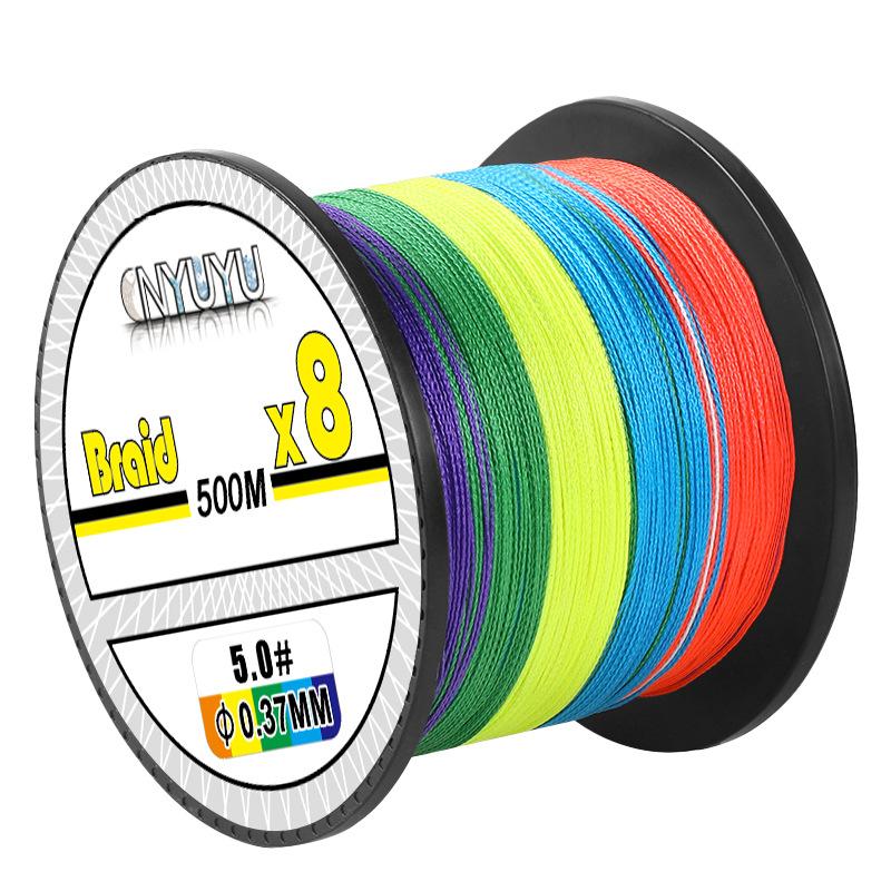 senar PE X9 NYUYU BRAID 100M & 300M MUTLICOLOR fishing line super smooth super strong SP027